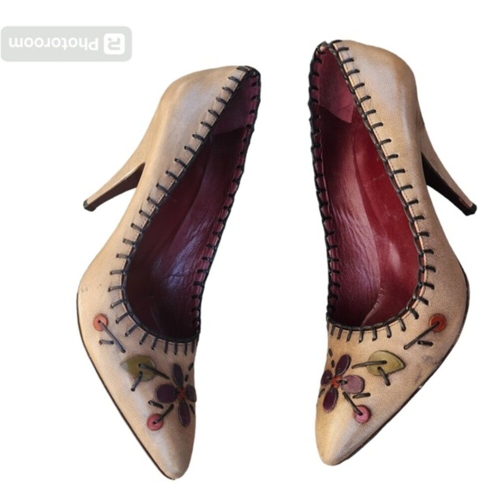 Prada Leather Floral Print Pumps size 40 1/2 EU